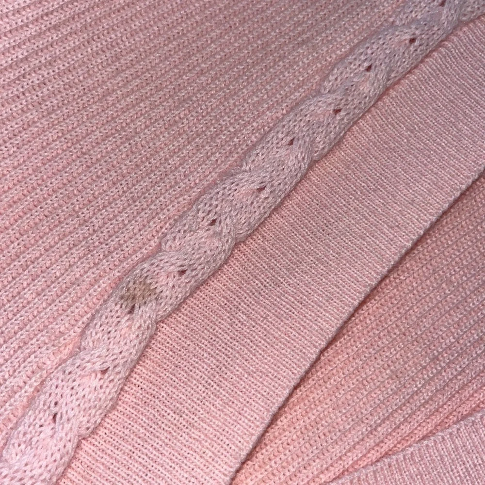 VINTAGE light pink sweater vest topper woolblend boho grandmacore cottagecore 1X - Picture 13 of 15